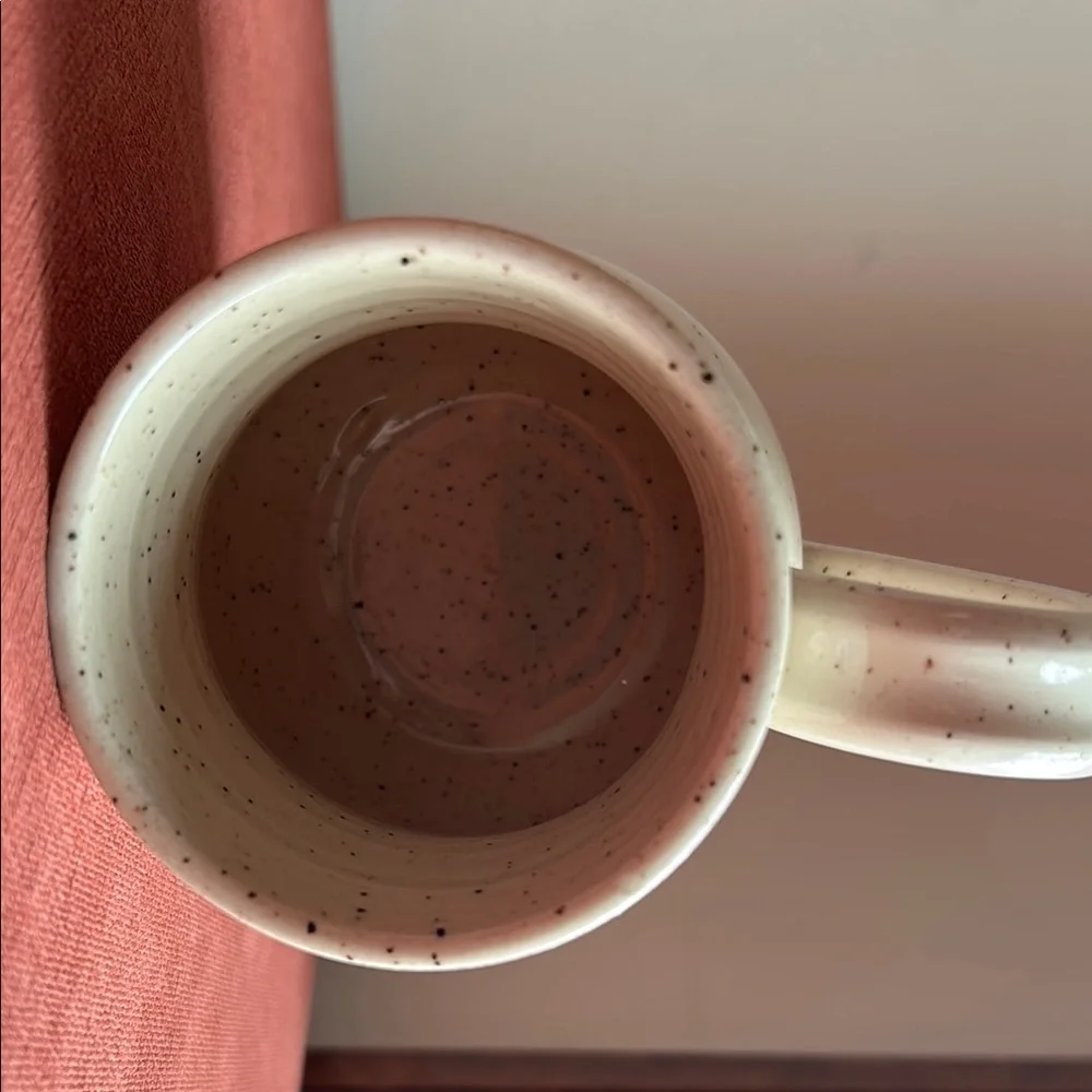 Cream and Pink Handcrafted Ceramic Mug with Rustic Charm - Picture 4 of 11
